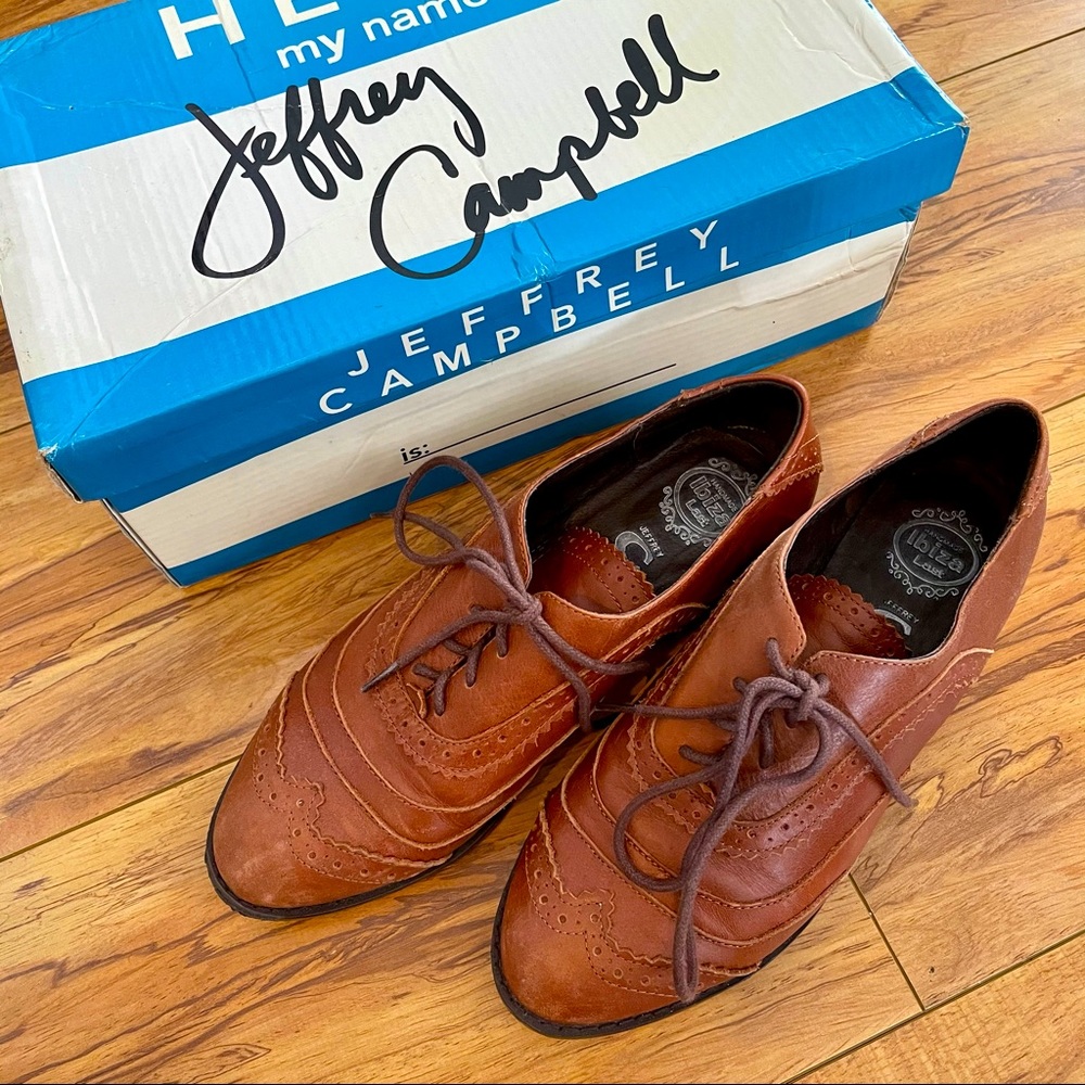 Jeffrey Cambell Women's Brown Lace Up Oxford Flats